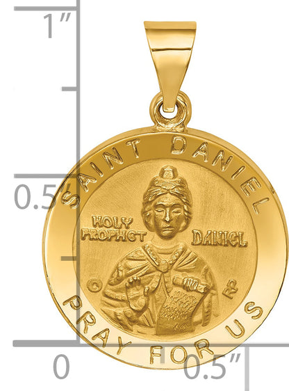 14k Yellow Gold 14K Polished/Satin St. Daniel Hollow Medal Pendant