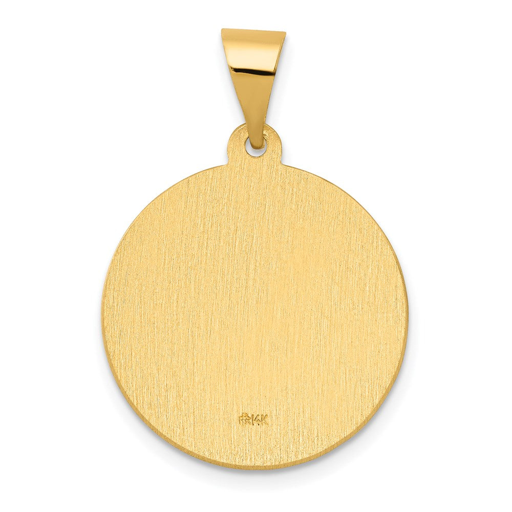 14K Yellow Gold Polished/Satin Hollow Spanish San Jose Medal Pendant