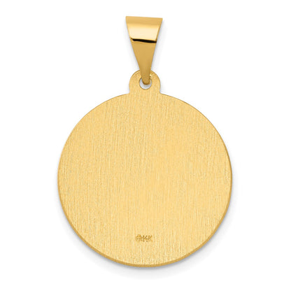14K Yellow Gold Polished/Satin Hollow Spanish San Jose Medal Pendant