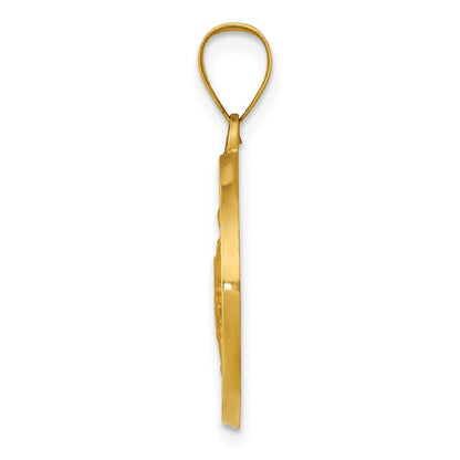 14k Yellow Gold 14K Polished / Satin St. Rocco Hollow Medal Pendant