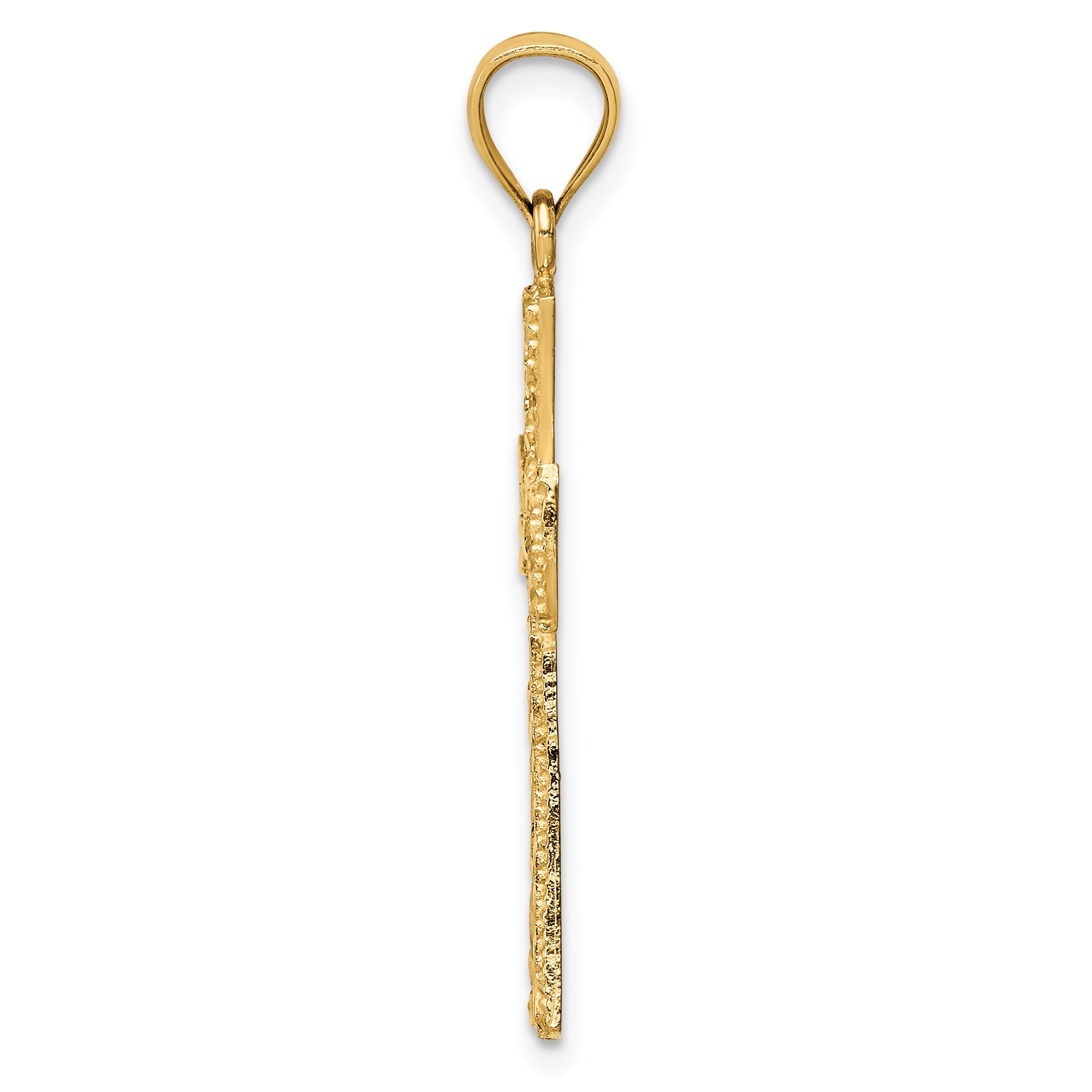 14k Yellow Gold 14K D/C Cross Pendant