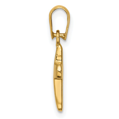 14k Yellow Gold 14k Polished Hollow Latin Cross Pendant