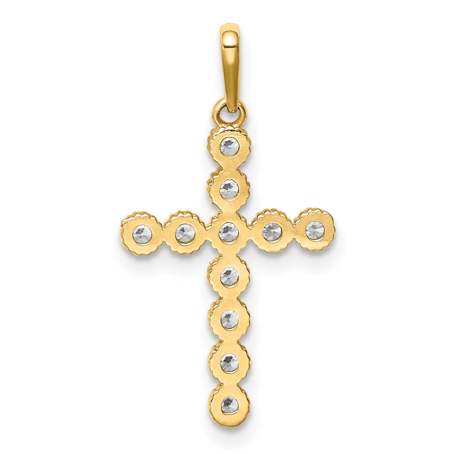 14k Yellow Gold 14K CZ Cross Pendant