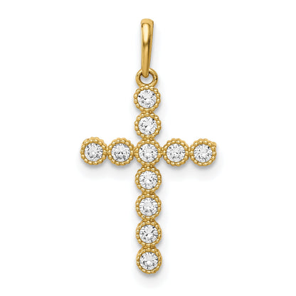 14k Yellow Gold 14K CZ Cross Pendant