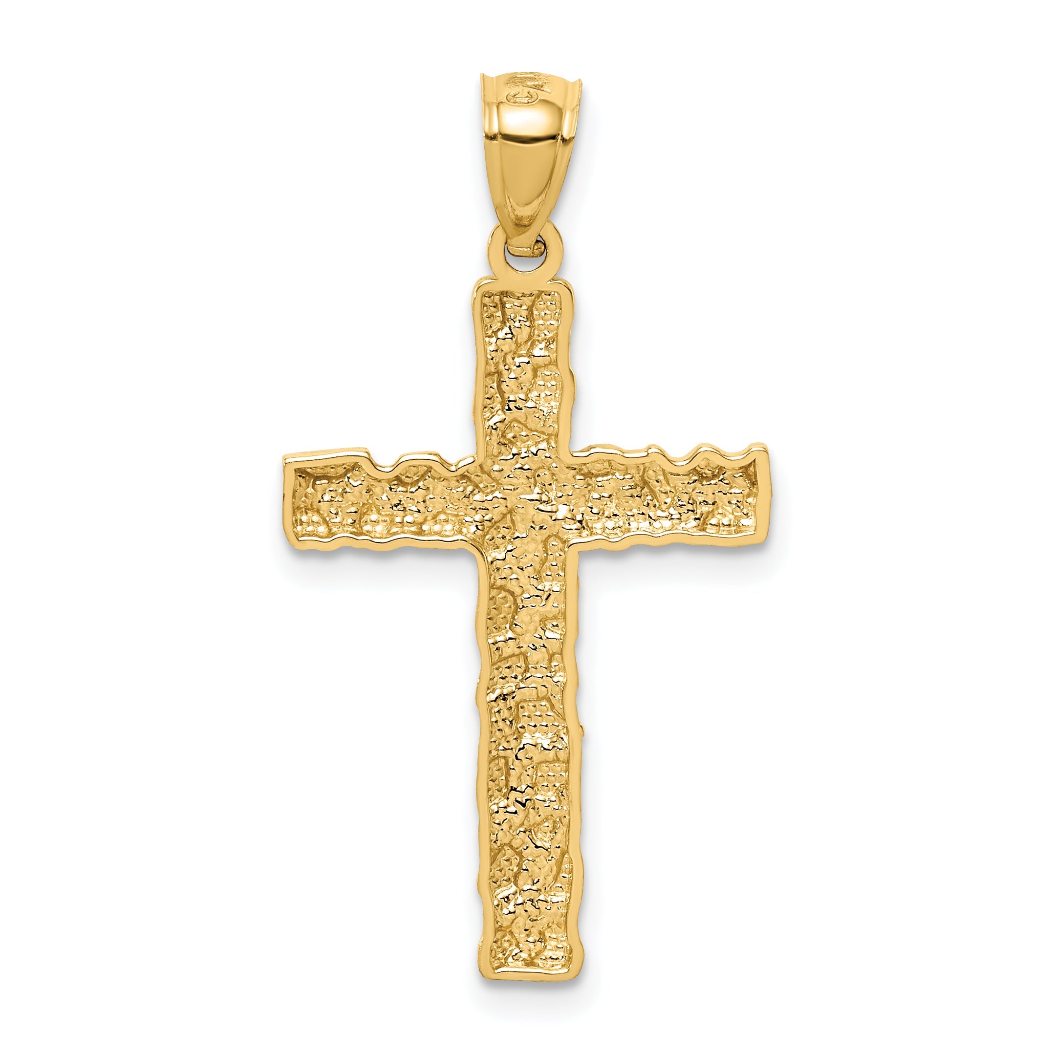 14k Yellow Gold 14K Nugget Cross Pendant