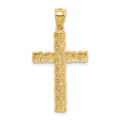 14k Yellow Gold 14K Nugget Cross Pendant