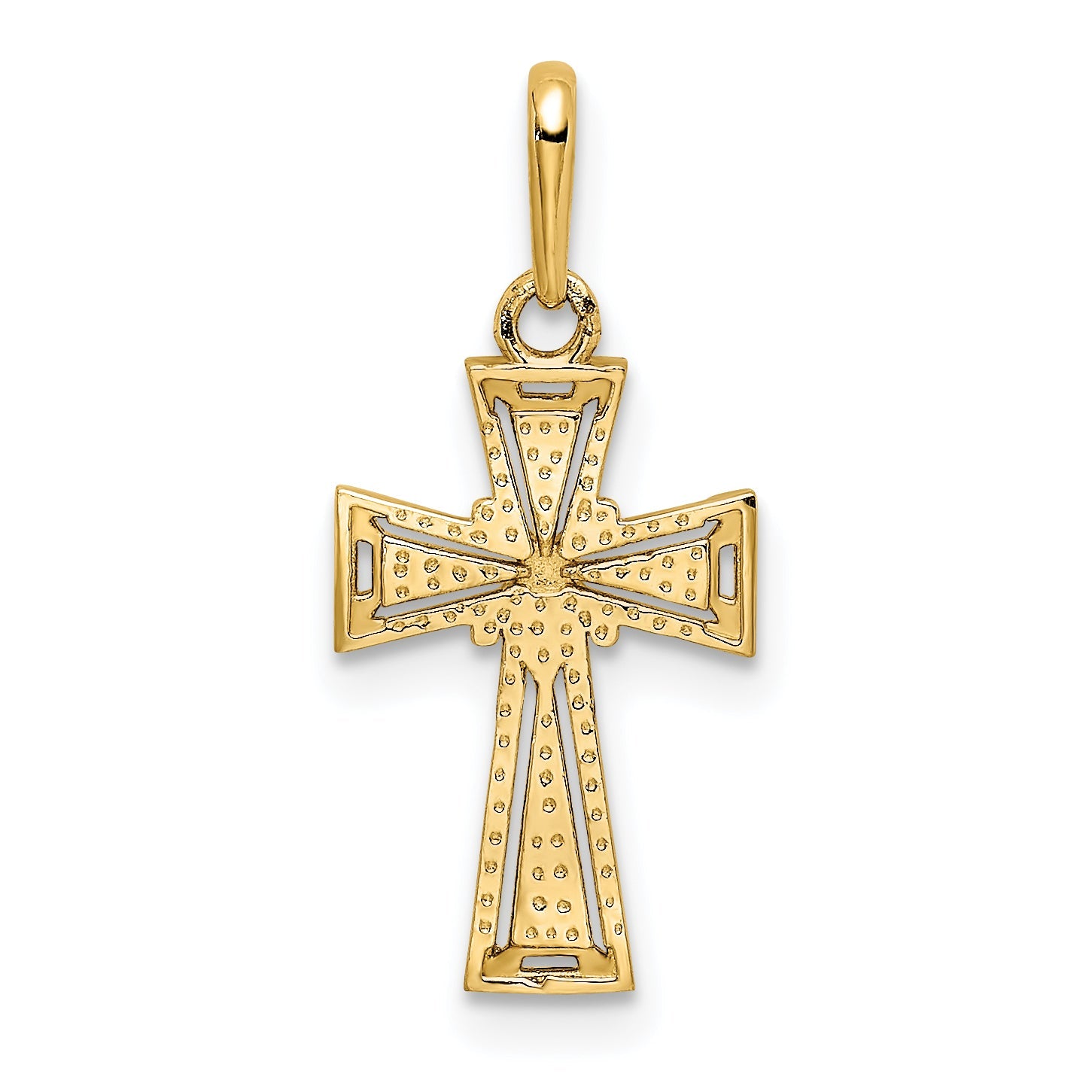 14k Yellow Gold 14K D/C Cross Pendant