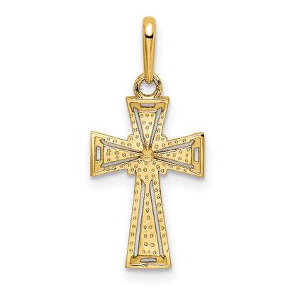 14k Yellow Gold 14K D/C Cross Pendant