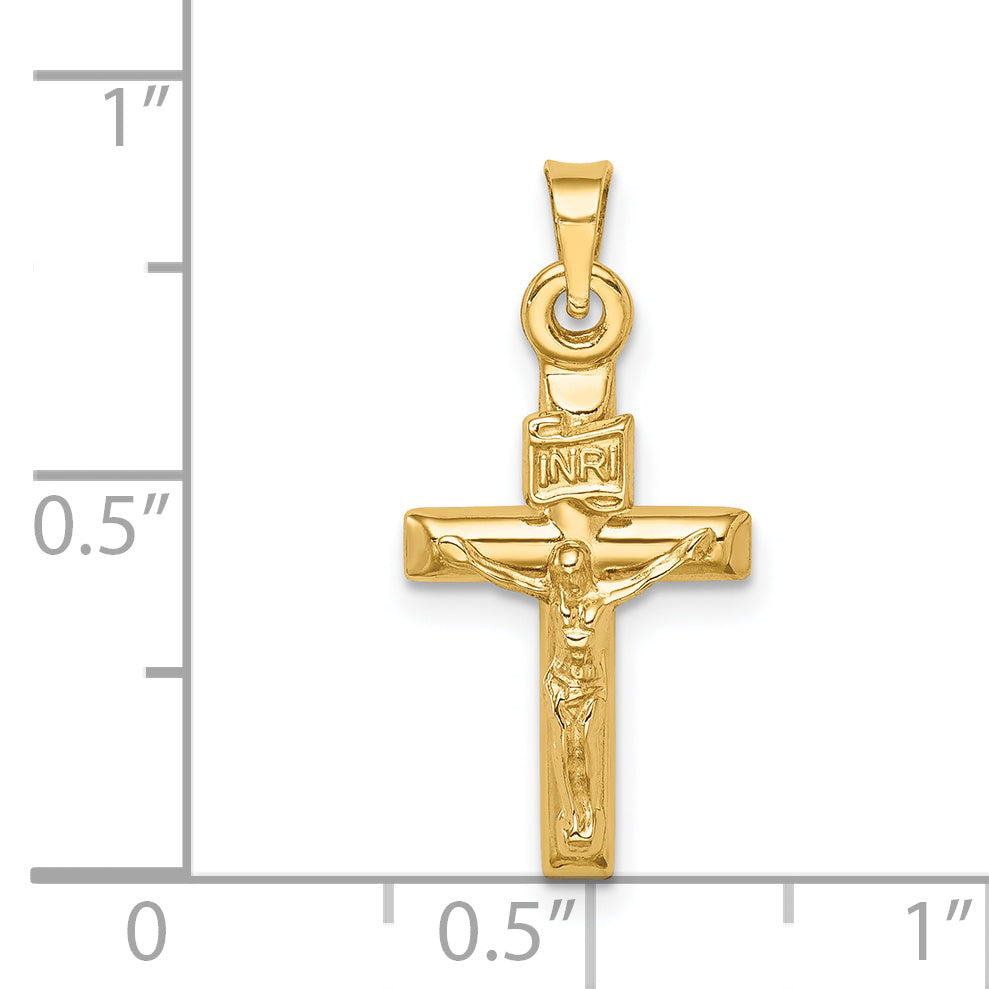 14k Yellow Gold 14k Hollow Crucifix Pendant
