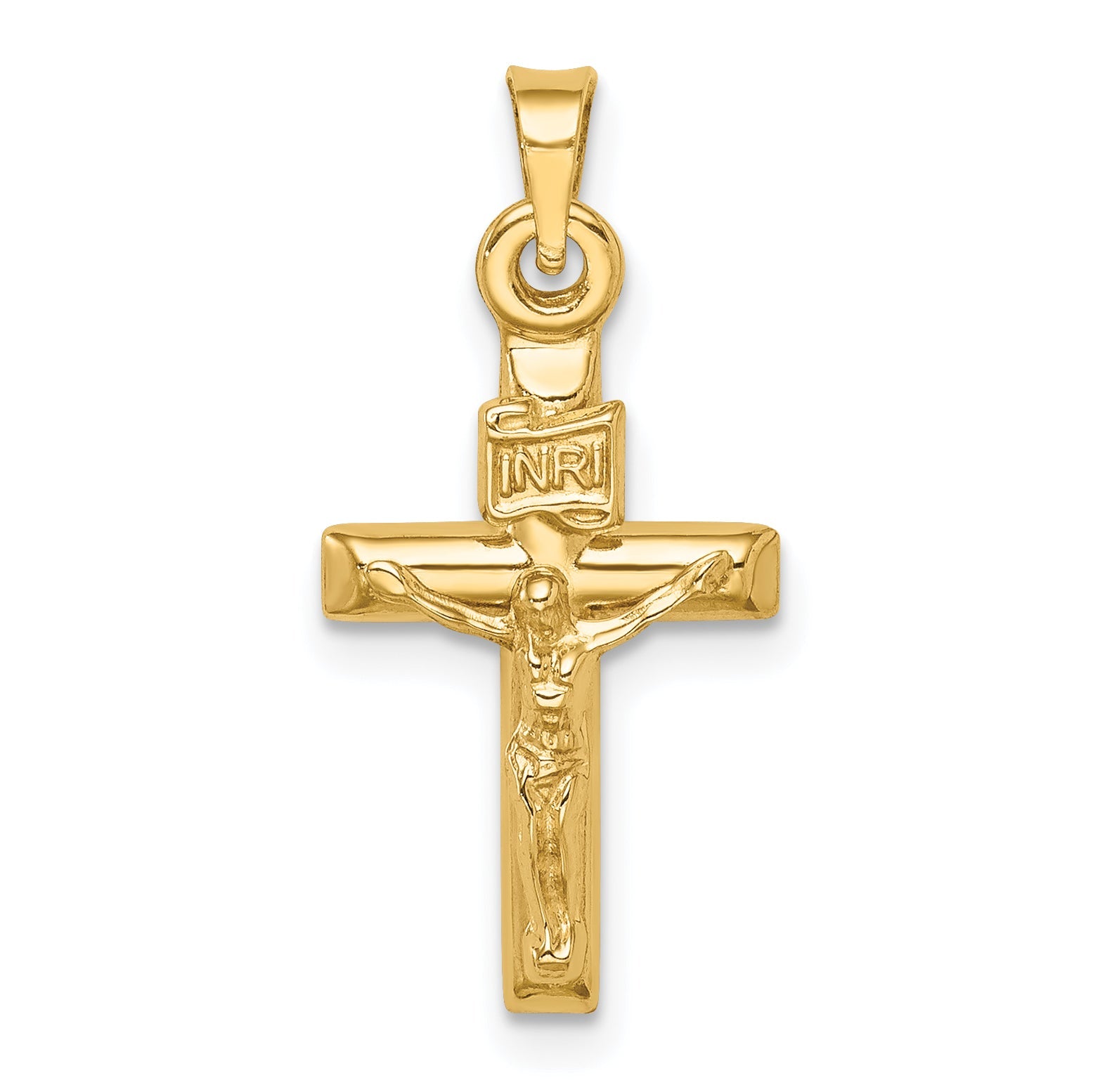 14k Yellow Gold 14k Hollow Crucifix Pendant