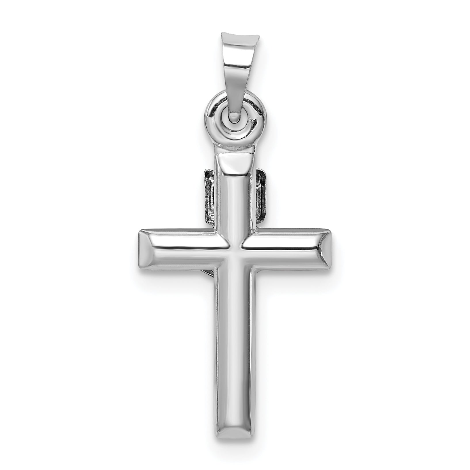 14k White Gold 14k White Gold Hollow Crucifix Pendant