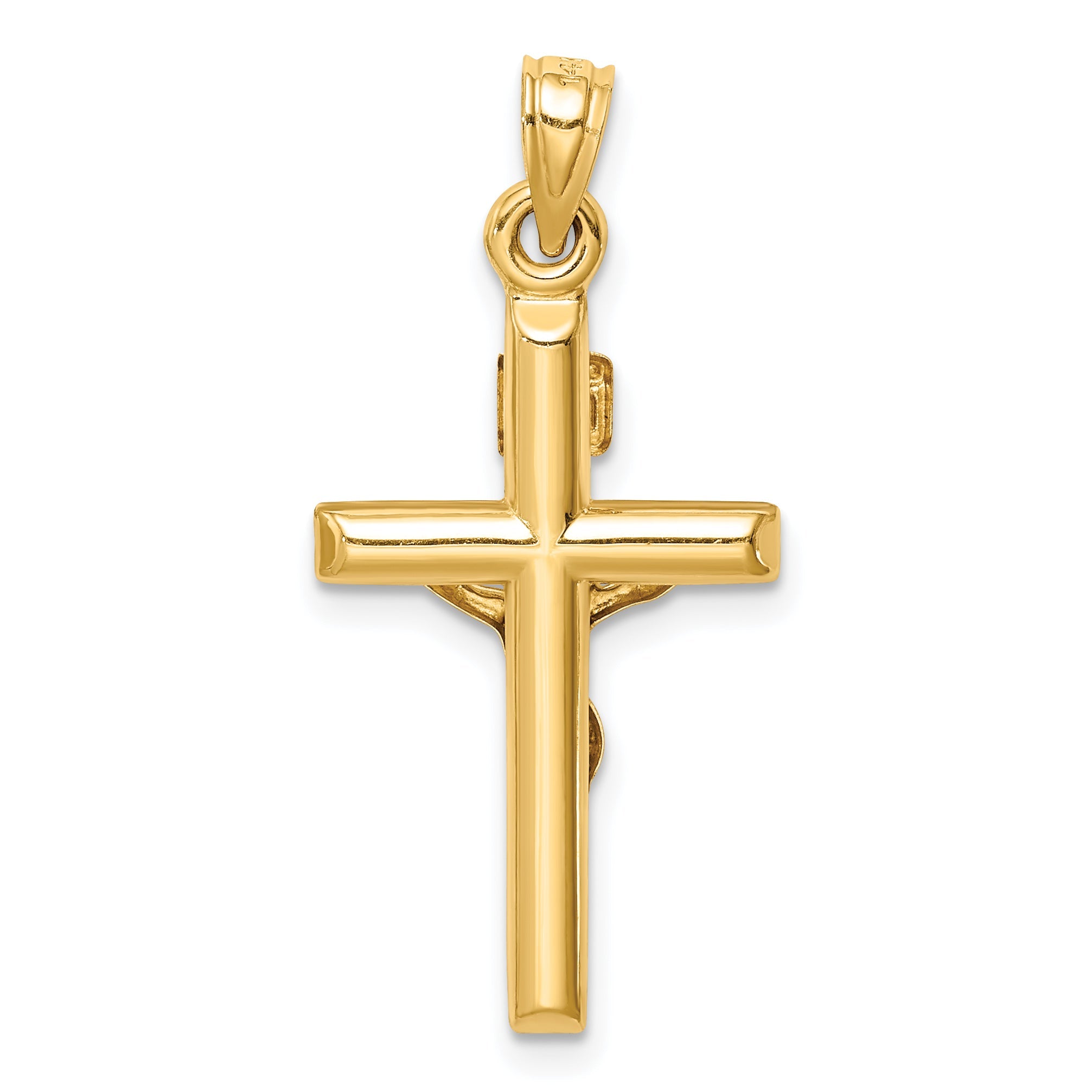 14k Yellow Gold 14k Hollow Crucifix Pendant