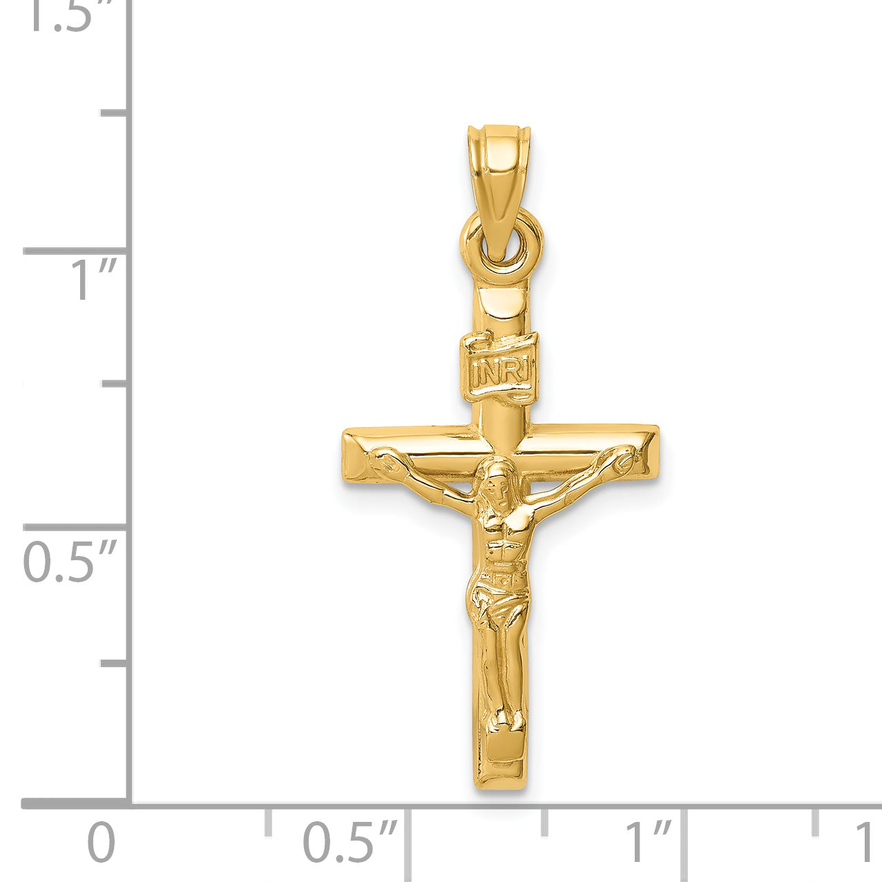 14k Yellow Gold 14k Hollow Crucifix Pendant