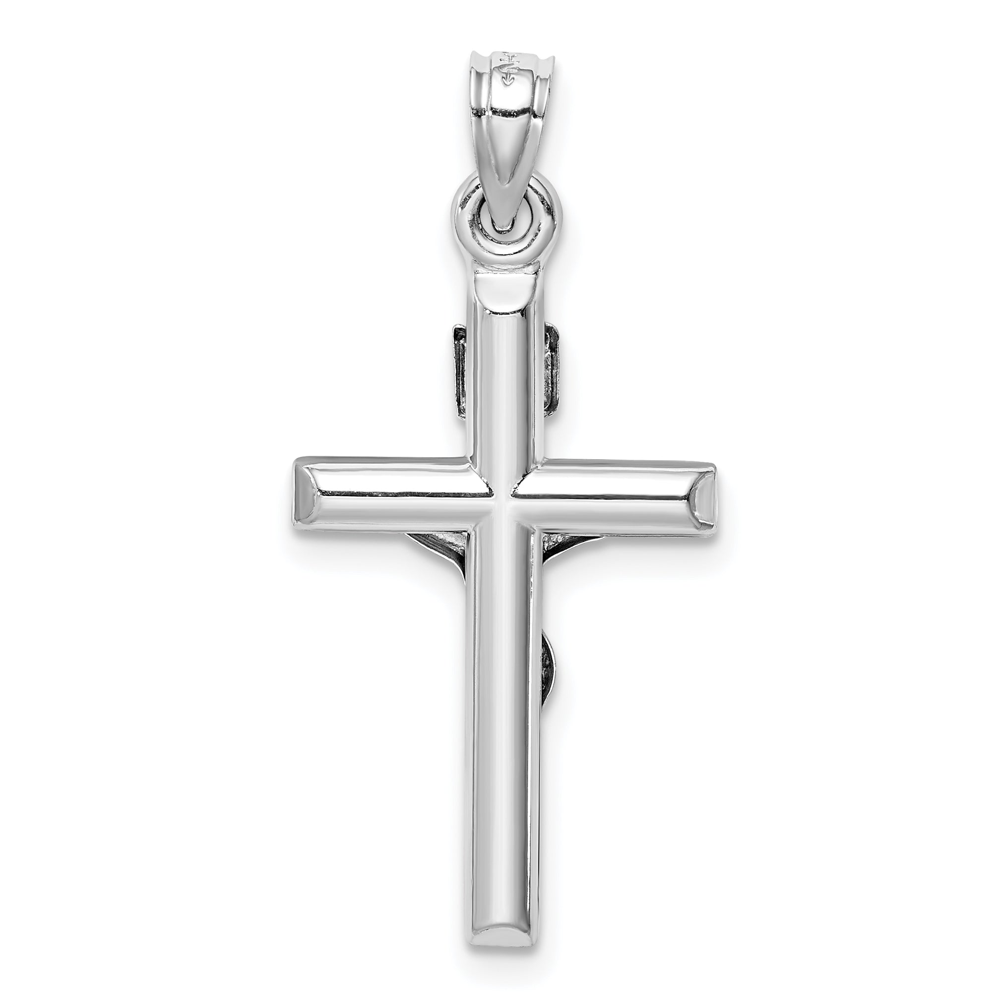 14k White Gold 14k White Gold Hollow Crucifix Pendant