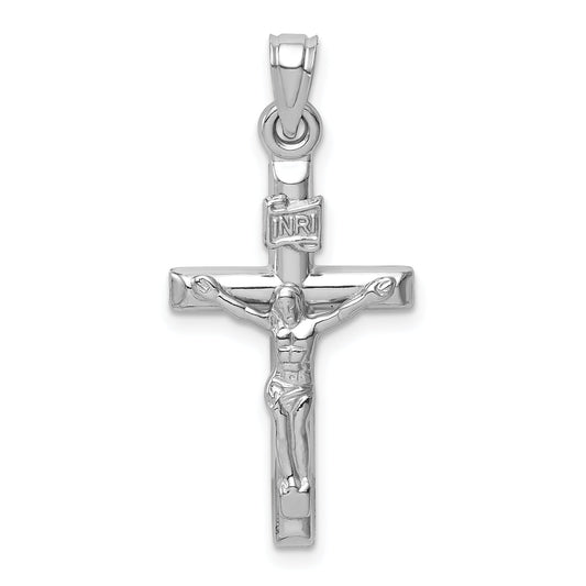 14k White Gold 14k White Gold Hollow Crucifix Pendant