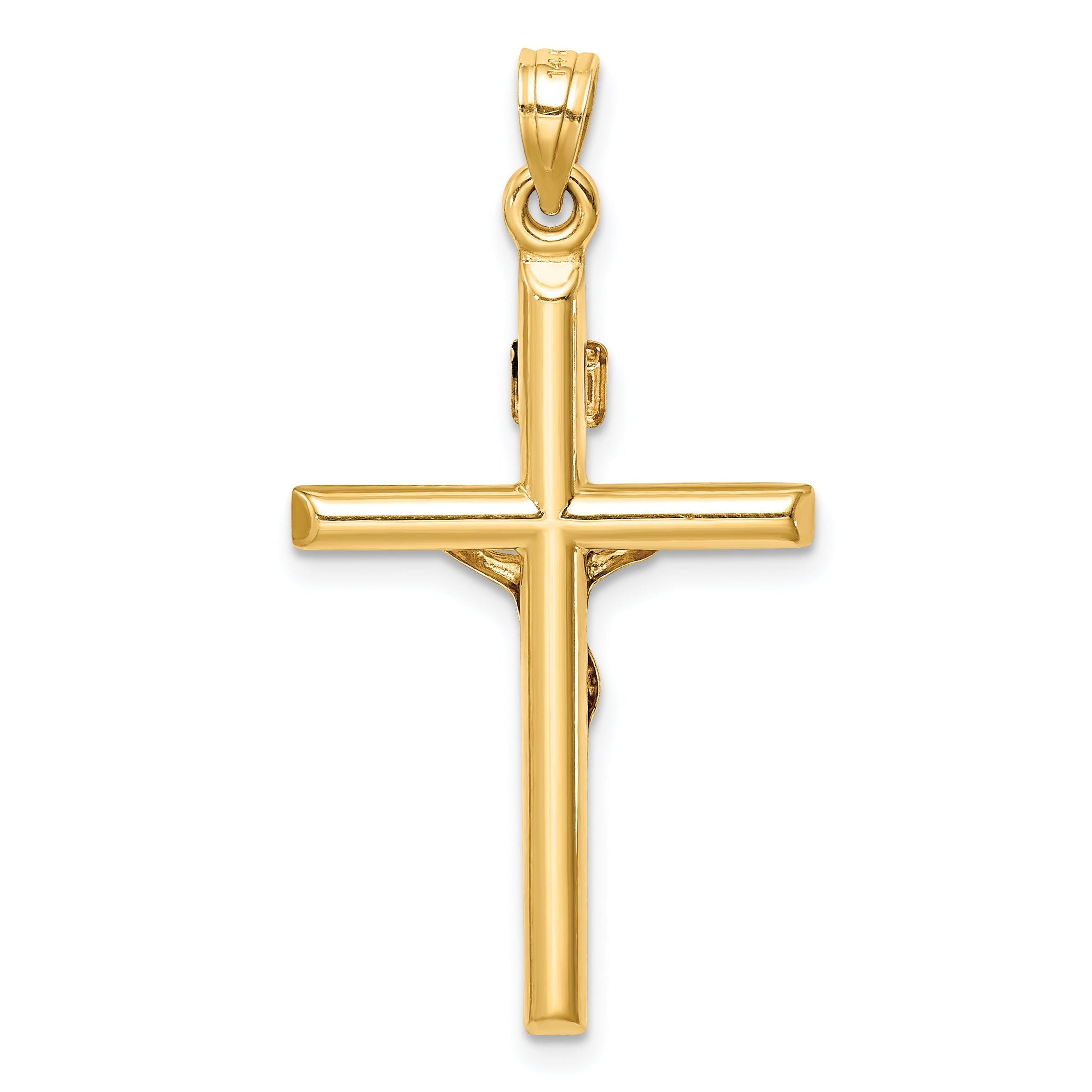 14k Yellow Gold 14k Hollow Crucifix Pendant