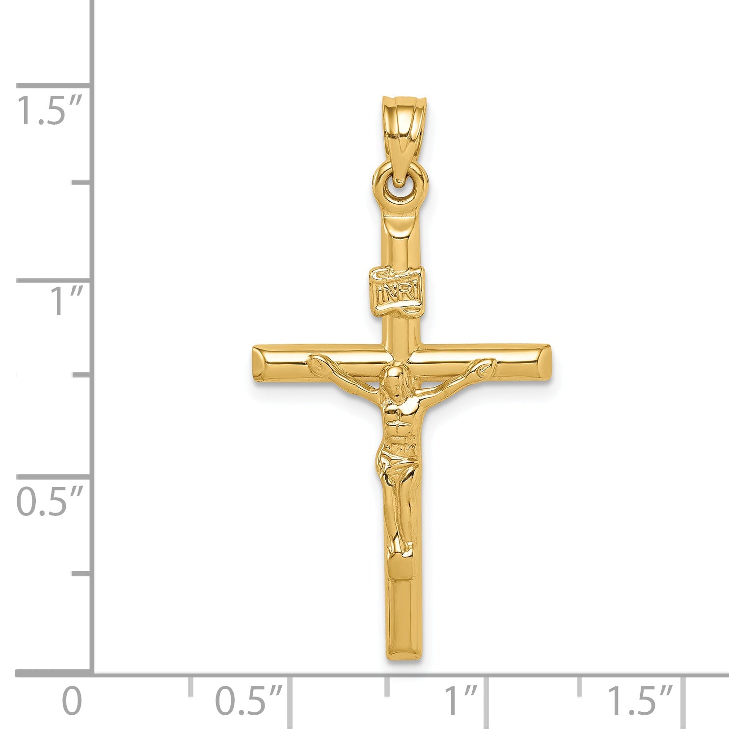 14k Yellow Gold 14k Hollow Crucifix Pendant