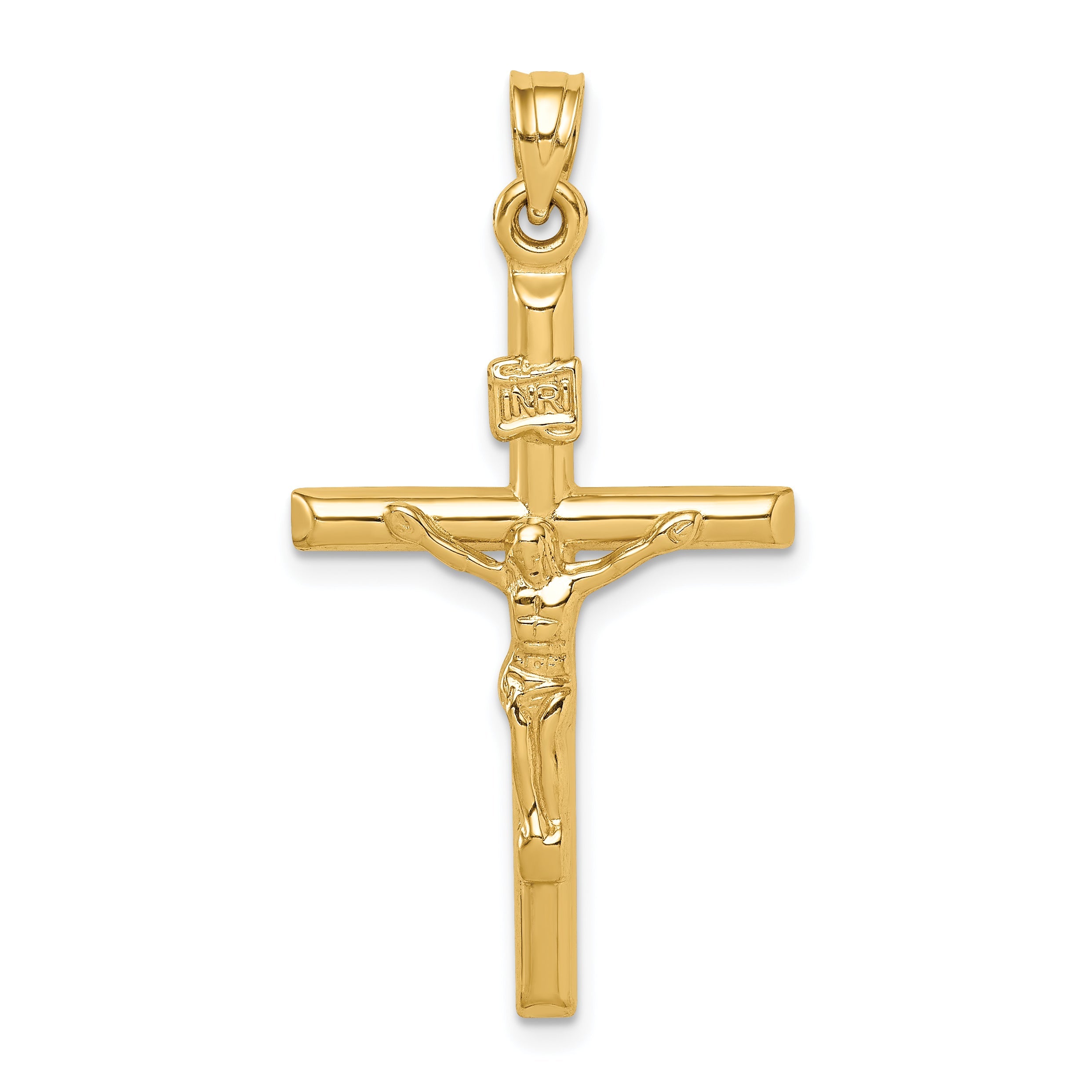 14k Yellow Gold 14k Hollow Crucifix Pendant