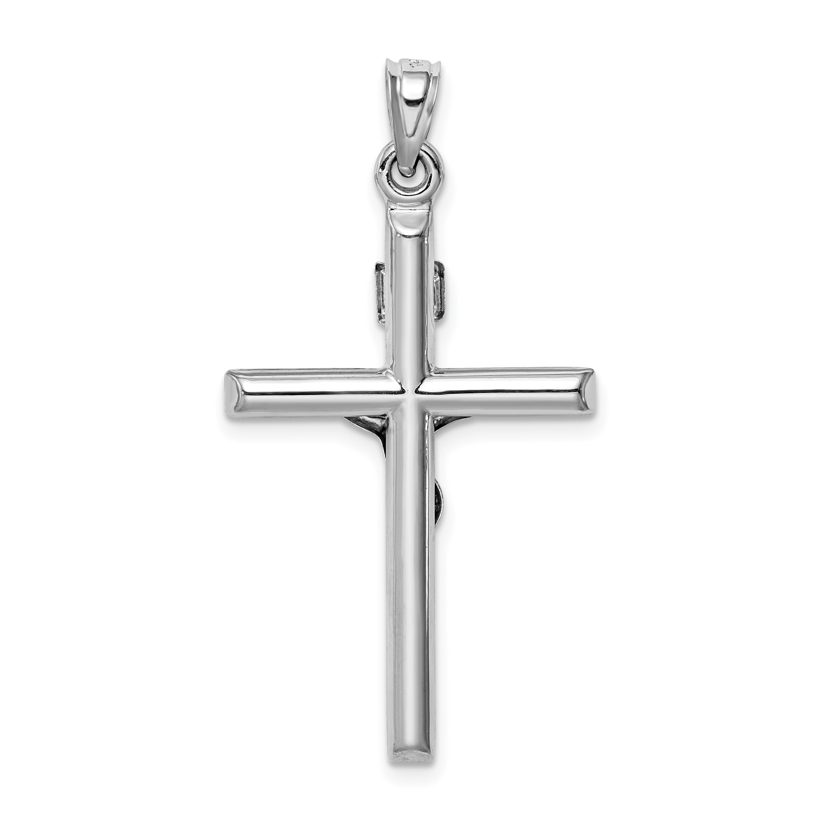 14k White Gold 14k White Gold Hollow Crucifix Pendant