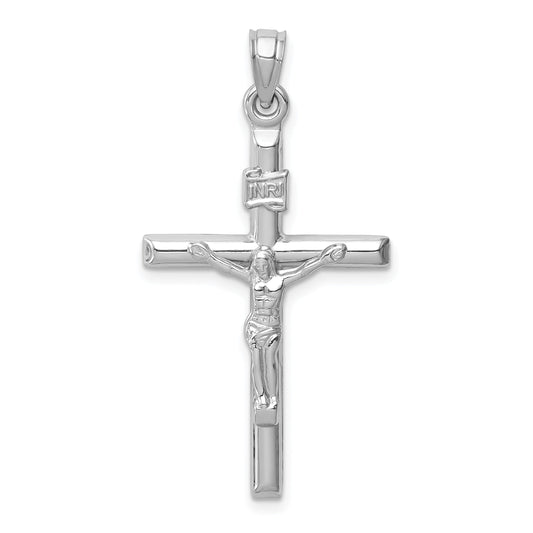 14k White Gold 14k White Gold Hollow Crucifix Pendant