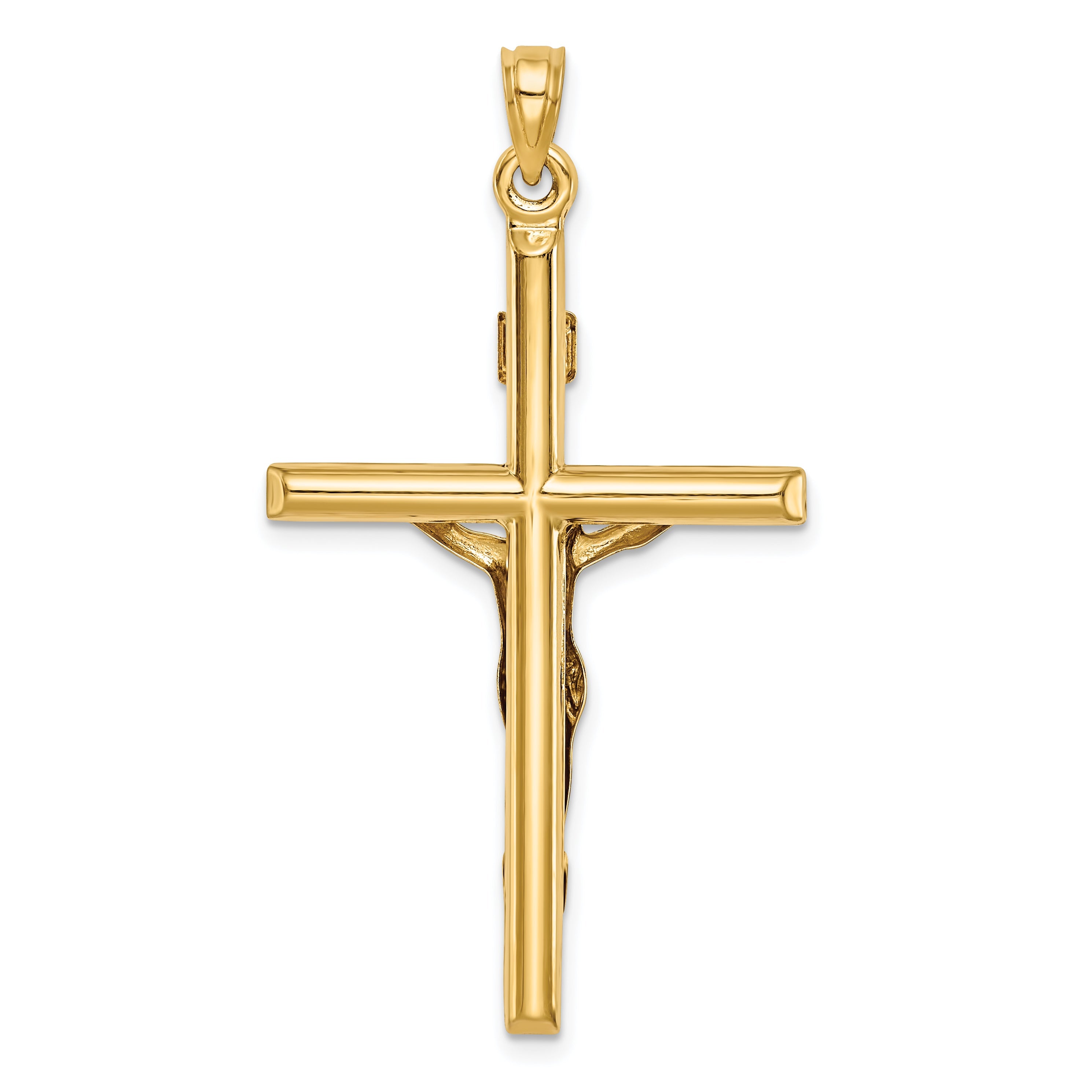 14k Yellow Gold 14k Hollow Crucifix Pendant