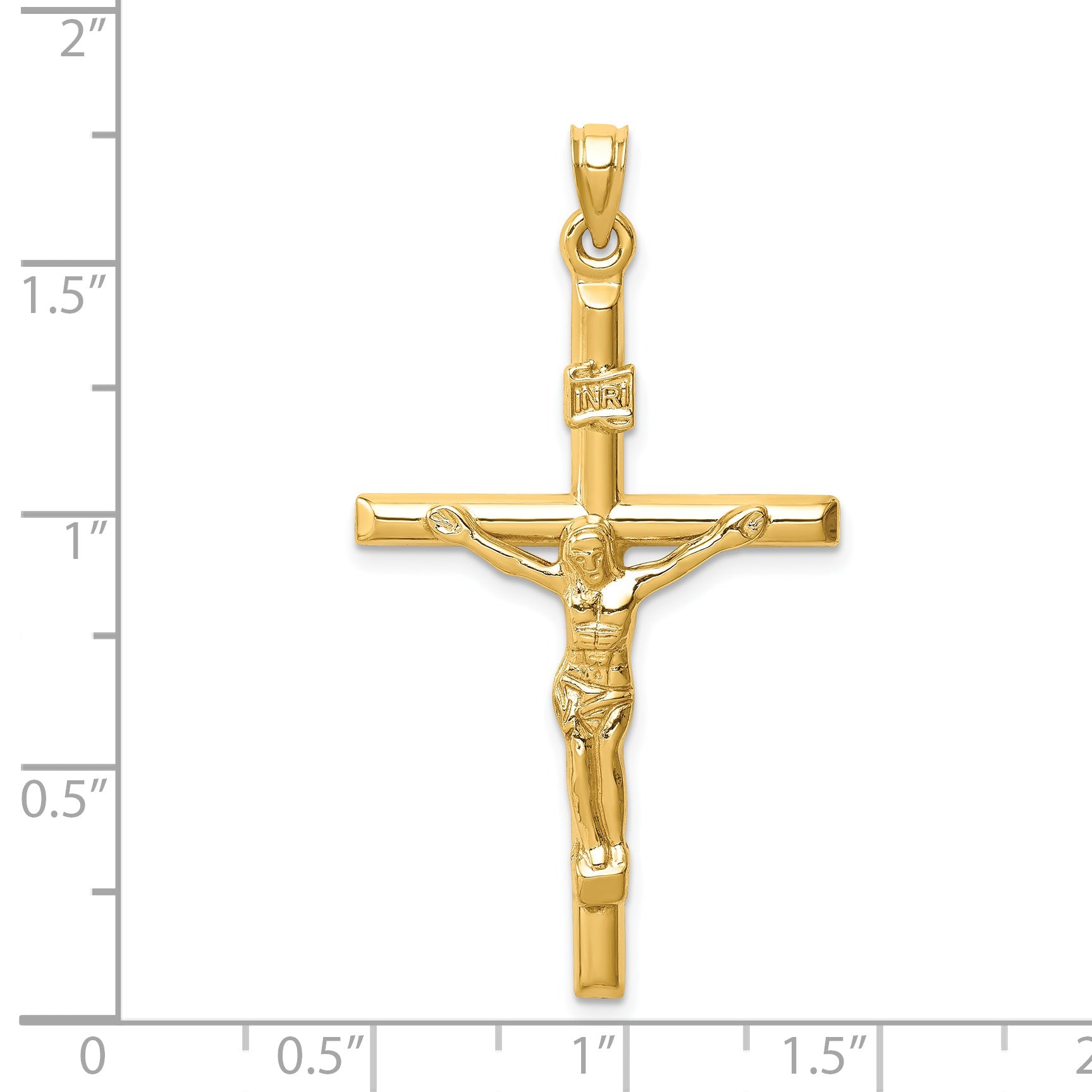 14k Yellow Gold 14k Hollow Crucifix Pendant