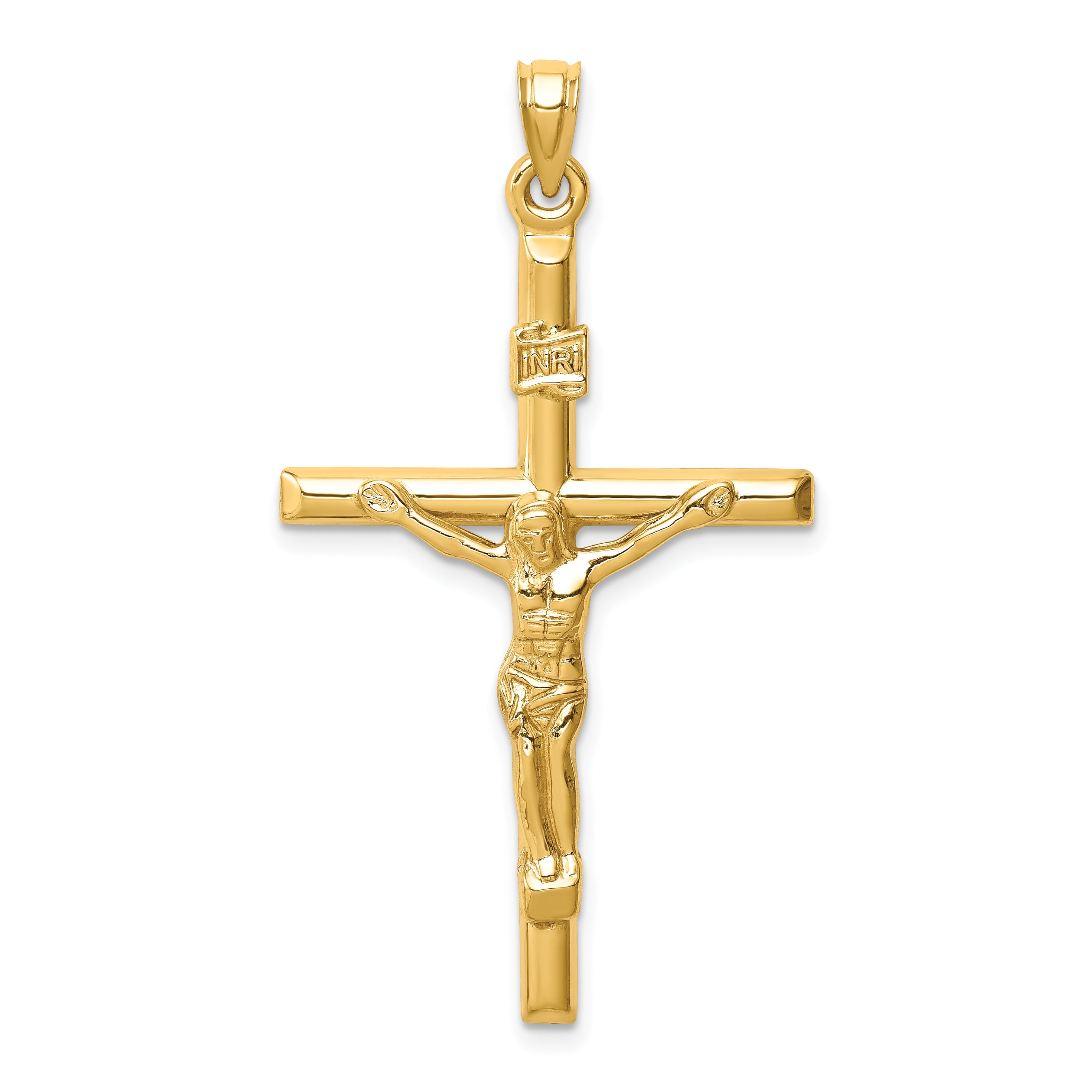 14k Yellow Gold 14k Hollow Crucifix Pendant