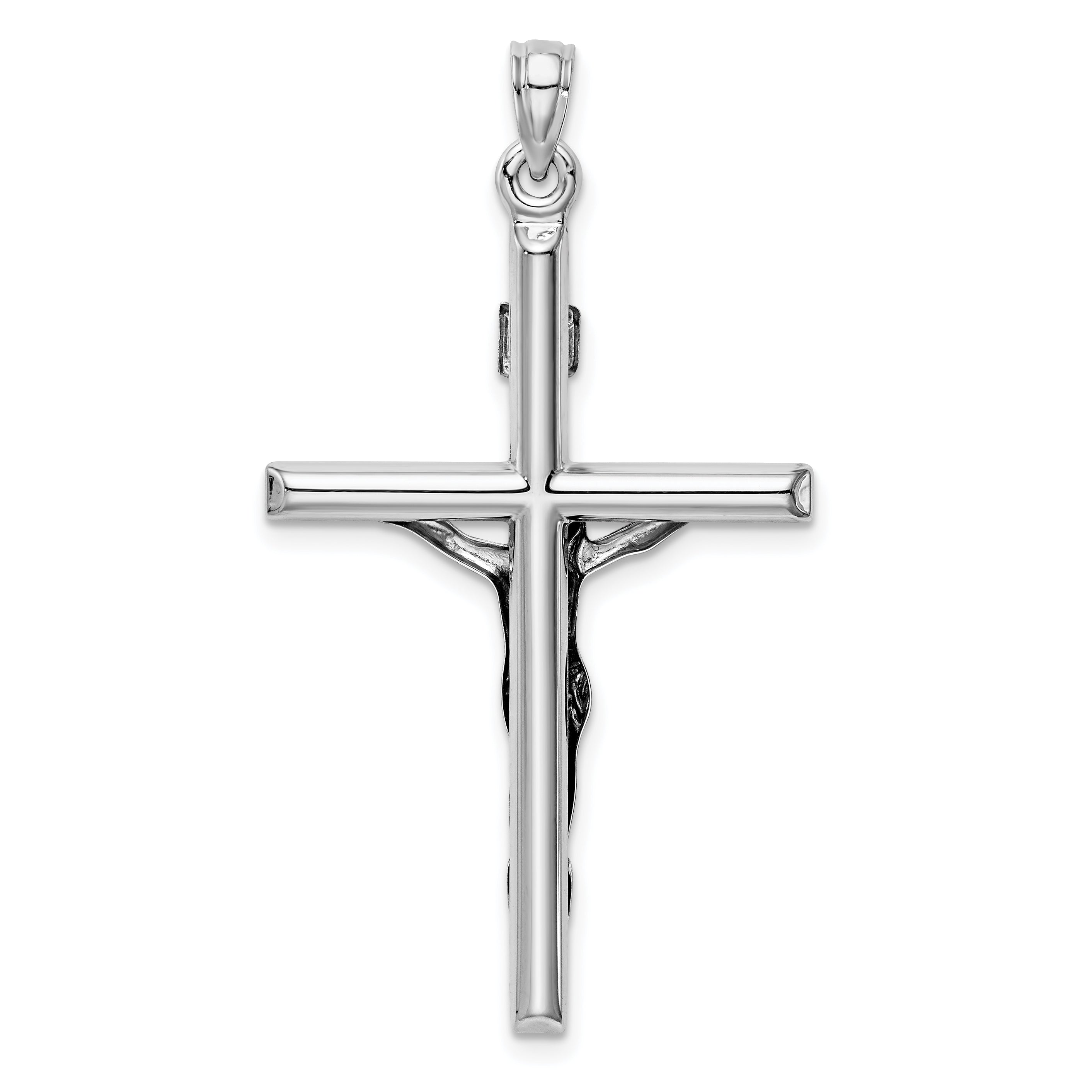 14k White Gold 14k White Gold Hollow Crucifix Pendant
