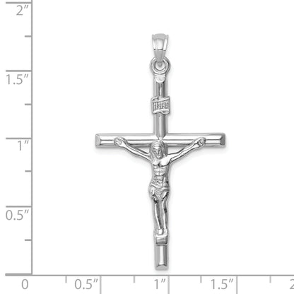 14k White Gold 14k White Gold Hollow Crucifix Pendant