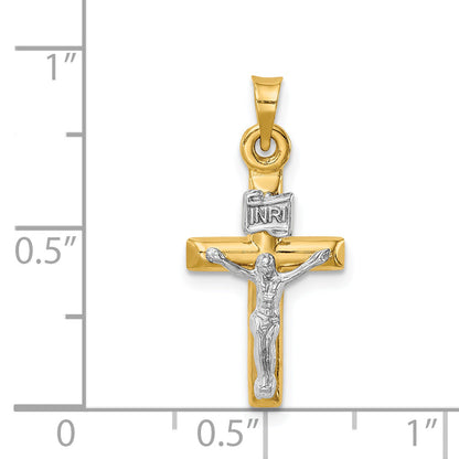 14k Two-tone 14k Two-tone Hollow Crucifix Pendant