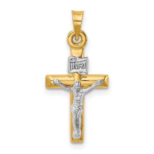 14k Two-tone 14k Two-tone Hollow Crucifix Pendant