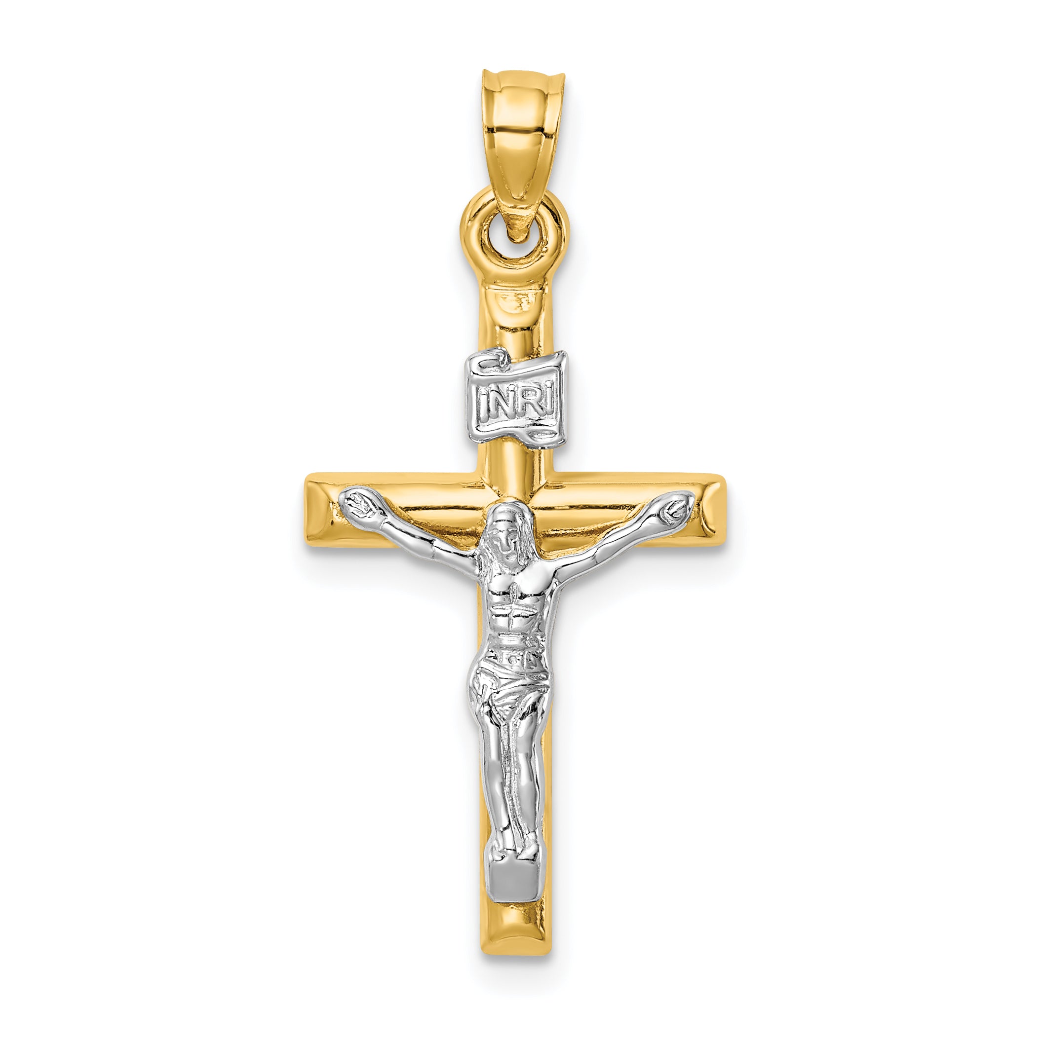 14k Two-tone 14k Two-tone Hollow Crucifix Pendant