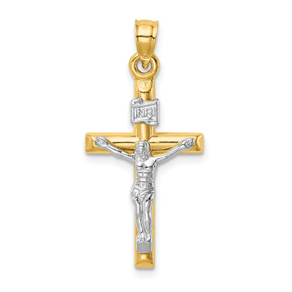 14k Two-tone 14k Two-tone Hollow Crucifix Pendant