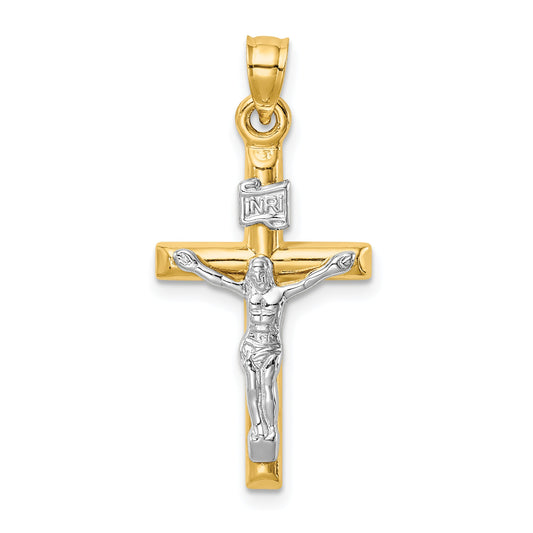 14k Two-tone 14k Two-tone Hollow Crucifix Pendant