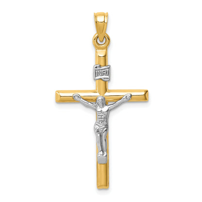 14k Two-tone 14k Two-tone Hollow Crucifix Pendant