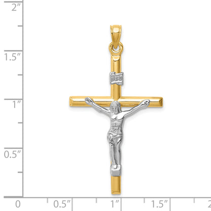 14k Two-tone 14k Two-tone Hollow Crucifix Pendant