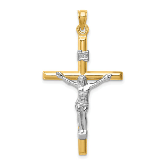 14k Two-tone 14k Two-tone Hollow Crucifix Pendant