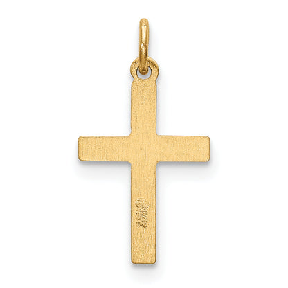 14k Yellow Gold 14k Heart Cross Charm