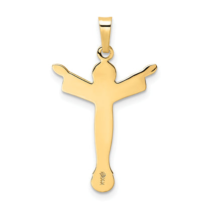 14k Yellow Gold 14k Polished Solid Risen Christ Pendant