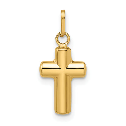 14k Yellow Gold 14k Polished Puffed Cross Pendant