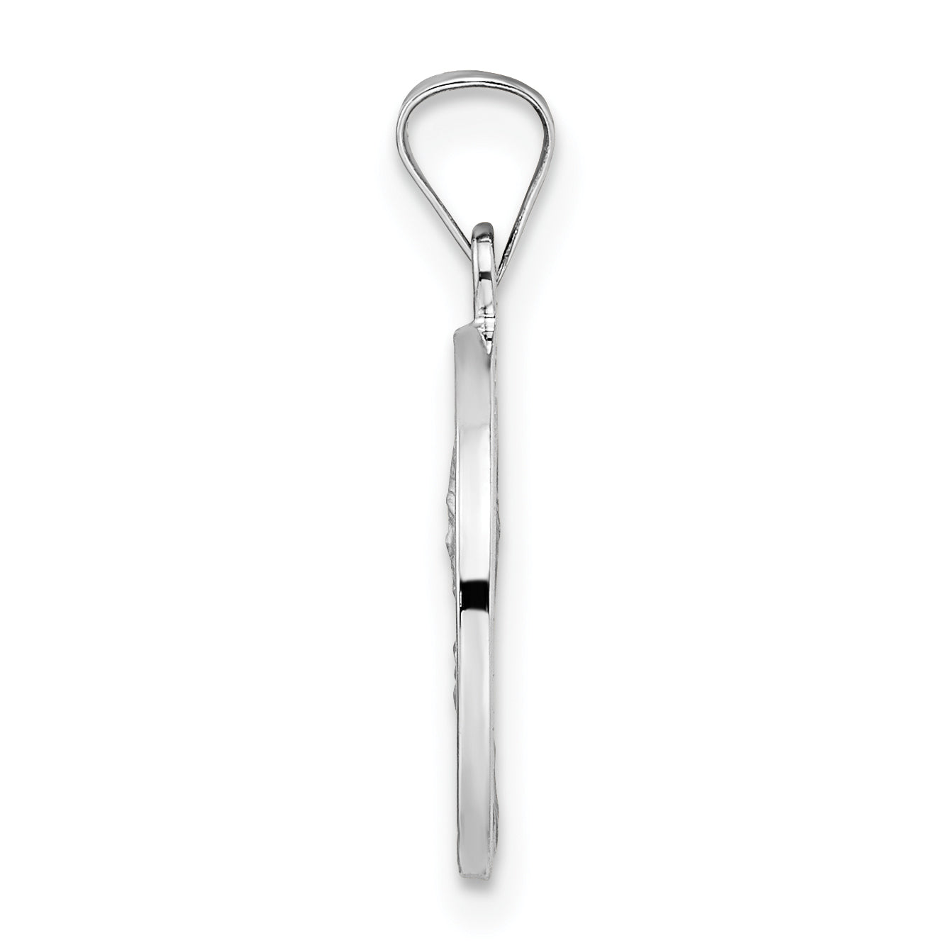 14k White Gold 14k White Gold Polished and Satin Hollow Matka Boska Medal Pendant