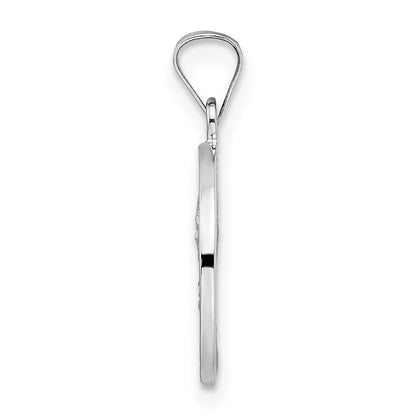 14k White Gold 14k White Gold Polished and Satin Hollow Matka Boska Medal Pendant