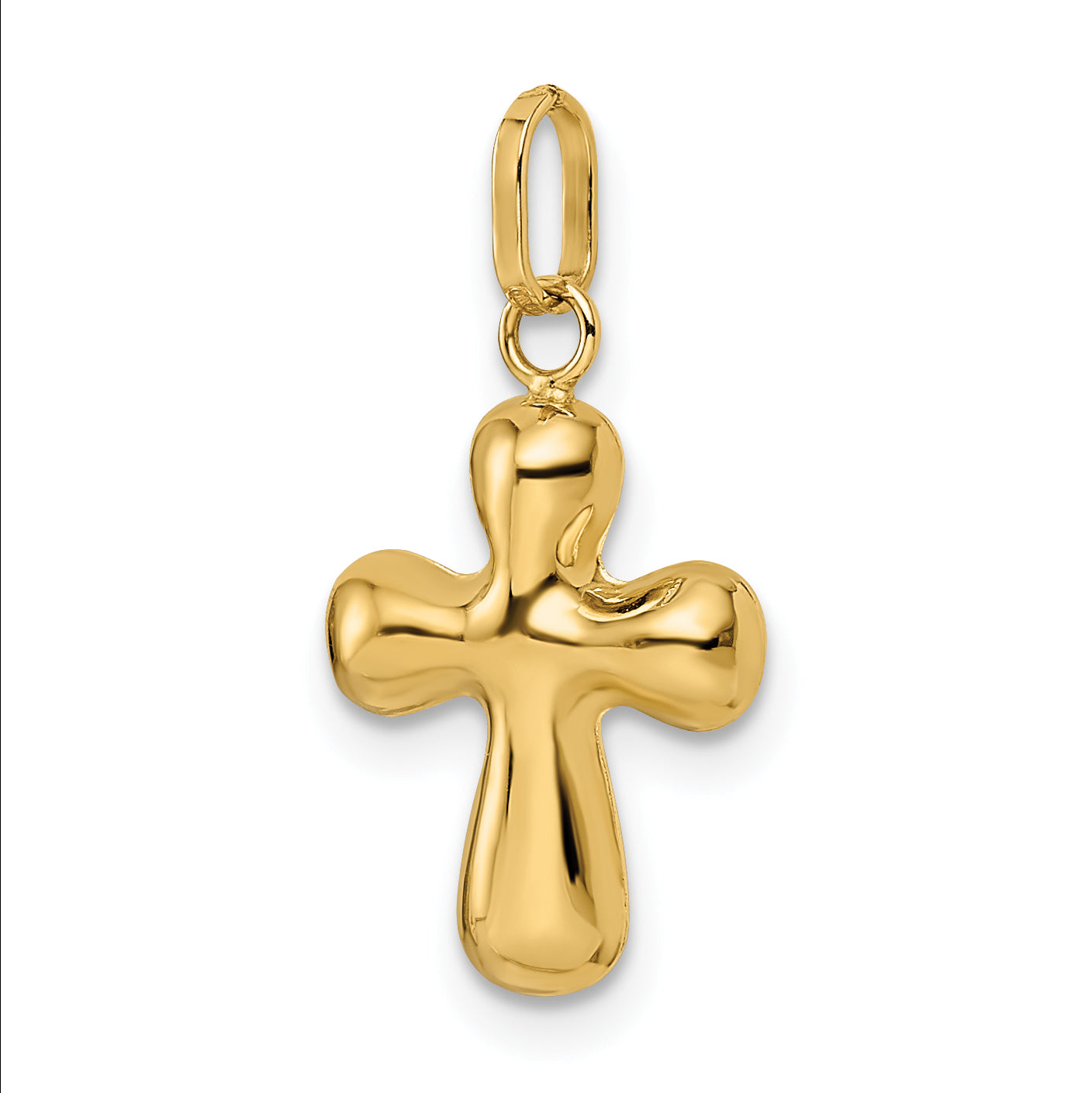 14k Yellow Gold 14k Polished Puffed Cross Pendant