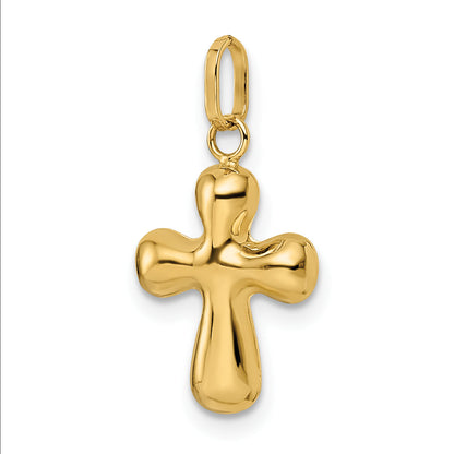14k Yellow Gold 14k Polished Puffed Cross Pendant