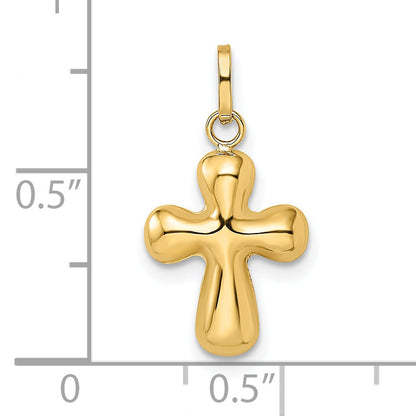 14k Yellow Gold 14k Polished Puffed Cross Pendant