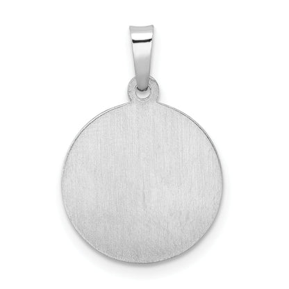 14k White Gold 14k White Gold Polished and Satin Hollow St Anthony Medal Pendant