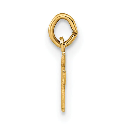 14k Yellow Gold 14k Polished Solid Tiny Heart Cross Pendant