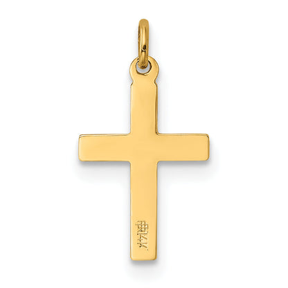 14k Yellow Gold 14k Floral Cross Charm