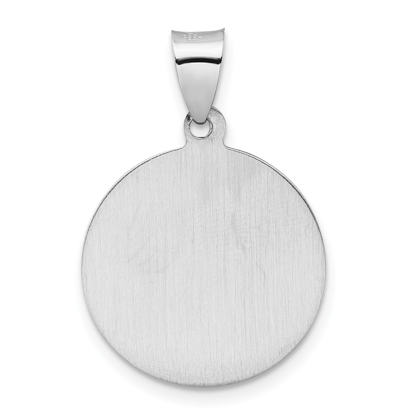 14k White Gold 14k White Gold Polished and Satin Hollow St Michael Medal Pendant