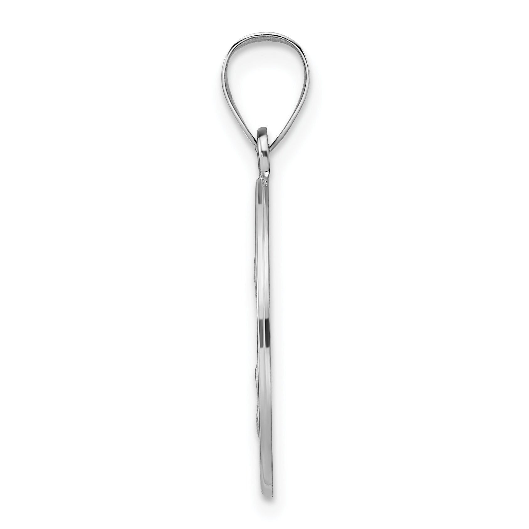 14k White Gold 14k White Gold Polished and Satin Hollow St Nicholas Medal Pendant